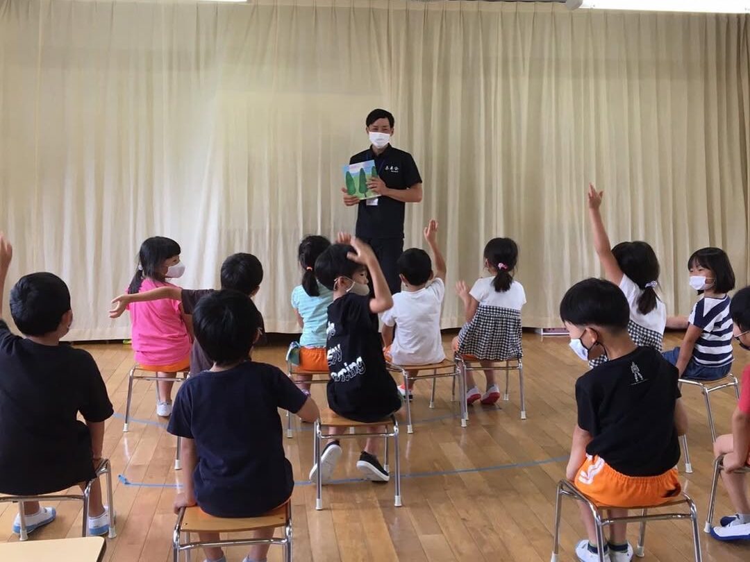 岡山県真庭市久世の保育園で環境教育イベント