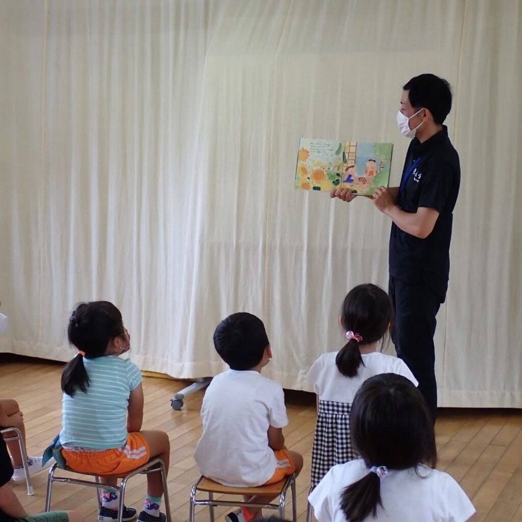 岡山県真庭市久世の保育園で環境教育イベント