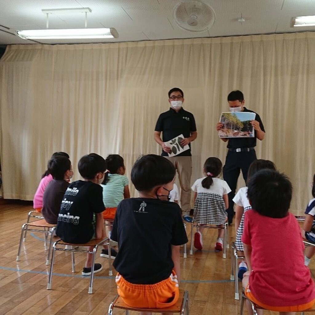 岡山県真庭市久世の保育園で環境教育イベント